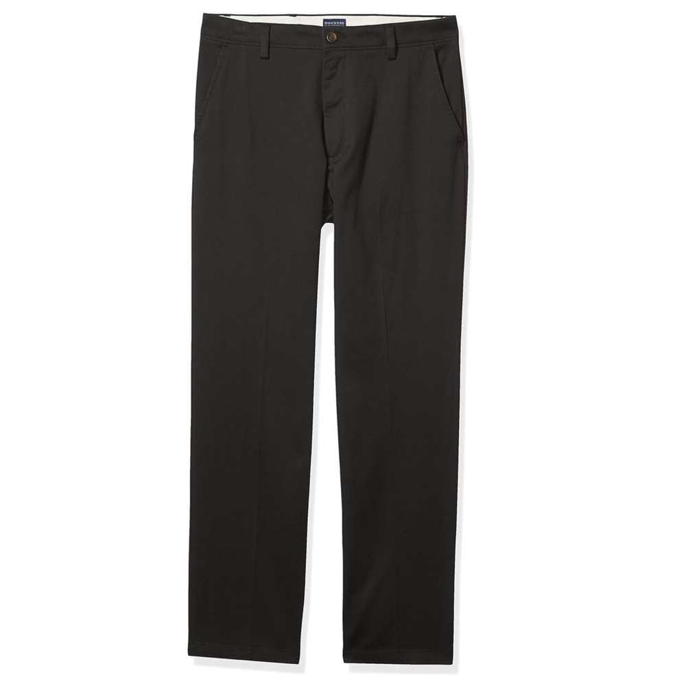 DOCKERS • D2 No Wrinkles Black Pants Work Dress Trousers Khaki 42 x 32